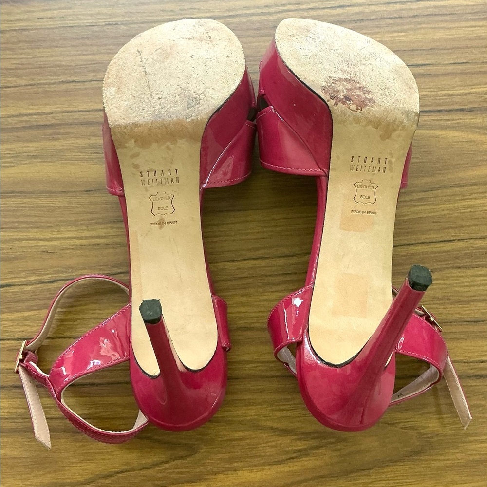 Stuart Weitzmanβ Pink Patent Leather Strappy Heels πΈ Glam, Party, Wedding - Picture 8 of 9